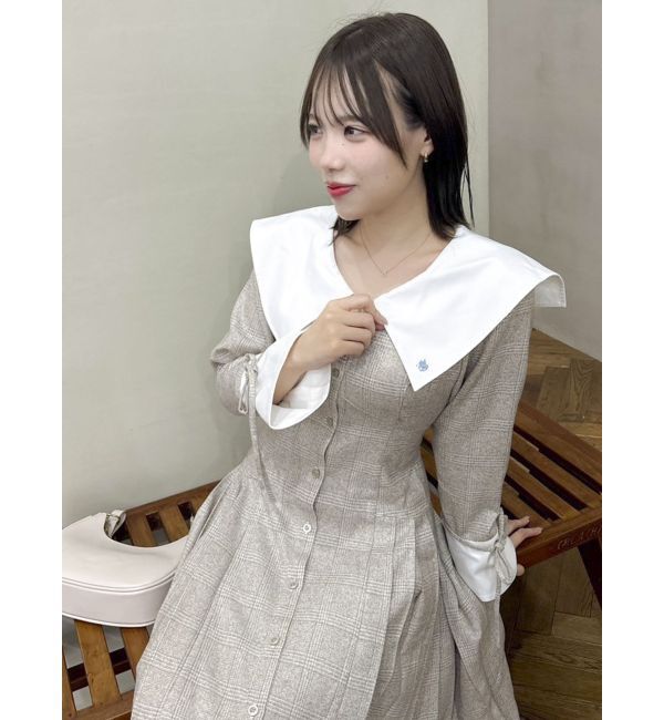 dazzlin「【POLO BCS コラボ】ビッグカラーサイドプリーツワンピース」|ワンピース|