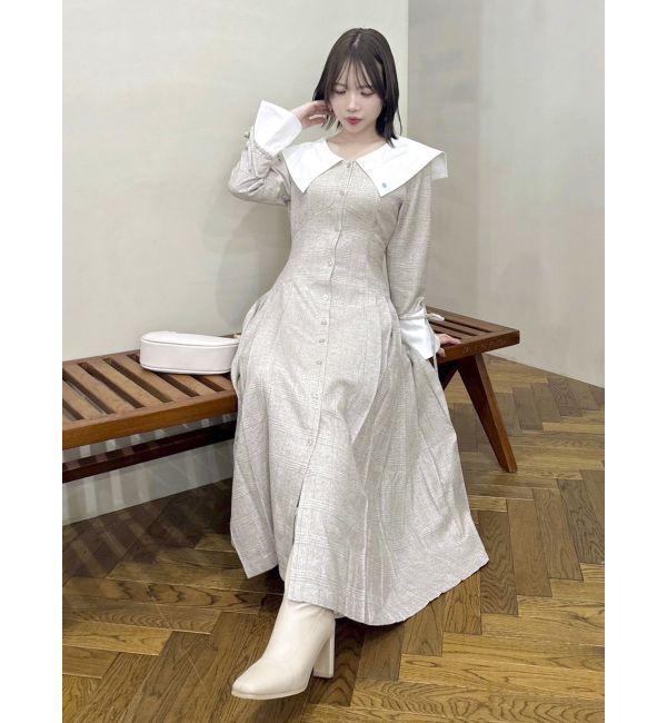 dazzlin「【POLO BCS コラボ】ビッグカラーサイドプリーツワンピース」|ワンピース|