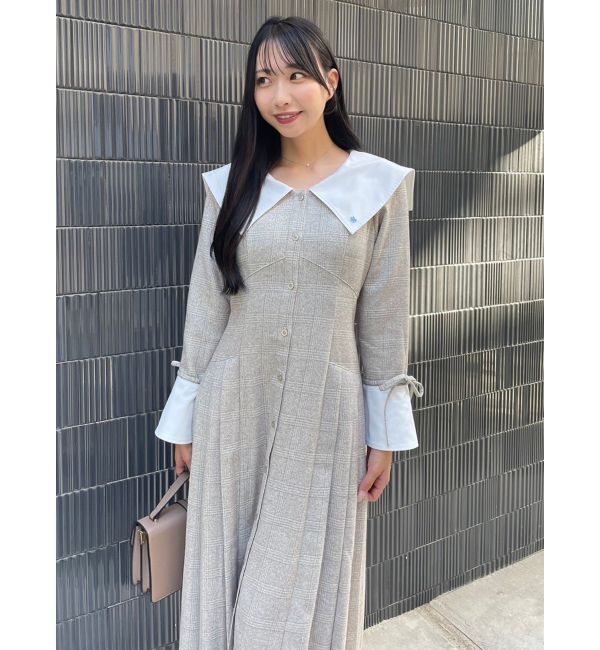 dazzlin「【POLO BCS コラボ】ビッグカラーサイドプリーツワンピース」|ワンピース|