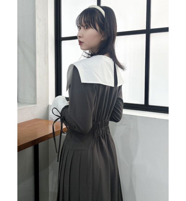 dazzlin「【POLO BCS コラボ】ビッグカラーサイドプリーツワンピース」|ワンピース|