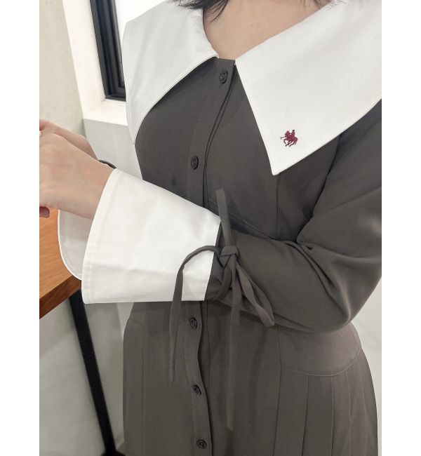 dazzlin「【POLO BCS コラボ】ビッグカラーサイドプリーツワンピース」|ワンピース|