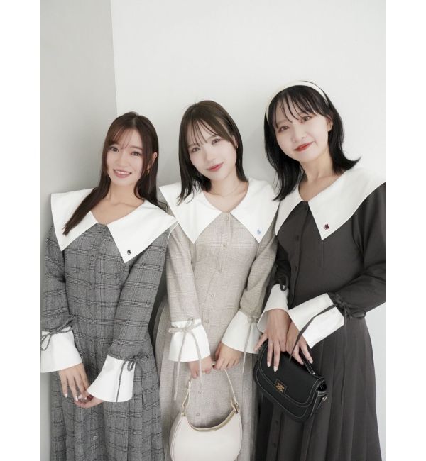 dazzlin「【POLO BCS コラボ】ビッグカラーサイドプリーツワンピース」|ワンピース|