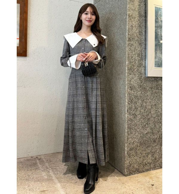 dazzlin「【POLO BCS コラボ】ビッグカラーサイドプリーツワンピース」|ワンピース|