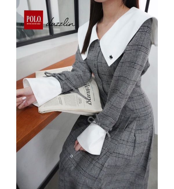 dazzlin「【POLO BCS コラボ】ビッグカラーサイドプリーツワンピース」|ワンピース|