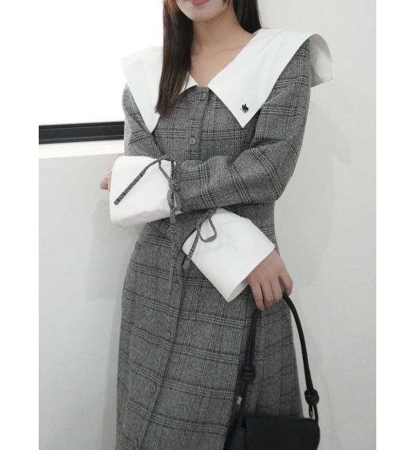 dazzlin「【POLO BCS コラボ】ビッグカラーサイドプリーツワンピース」|ワンピース|