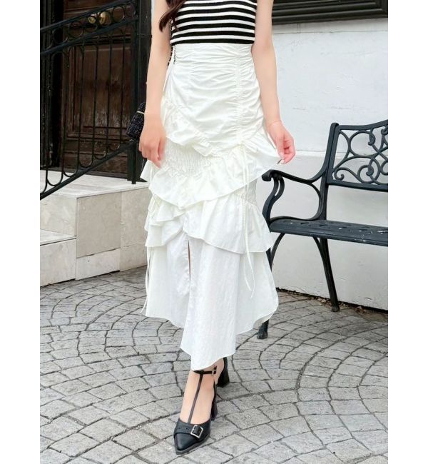 dazzlin「ランダムフリルギャザースカート」|スカート|