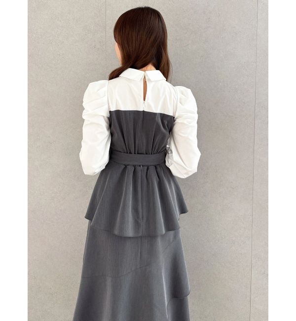 dazzlin「アシメフリルシャツレイヤードトレンチワンピース」|ワンピース|