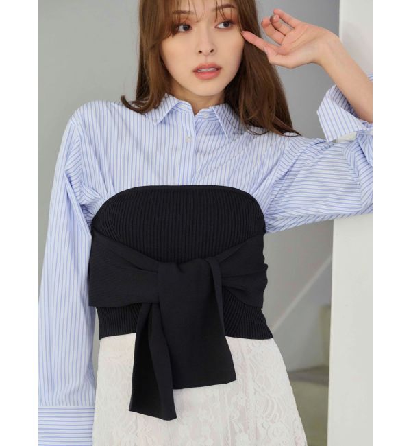 MERCURYDUO「ニットベアビスチェ」|ニット・セーター|ブラック