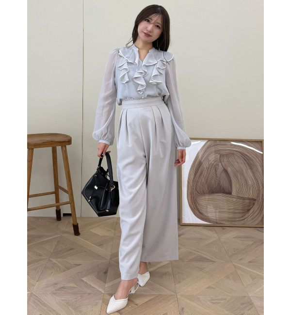 MERCURYDUO「レースレイヤードタックパンツ」|その他|