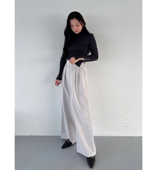 MERCURYDUO「レースレイヤードタックパンツ」|その他|