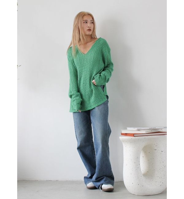 Ungrid「透かし編みルーズニット」|ニット・セーター|