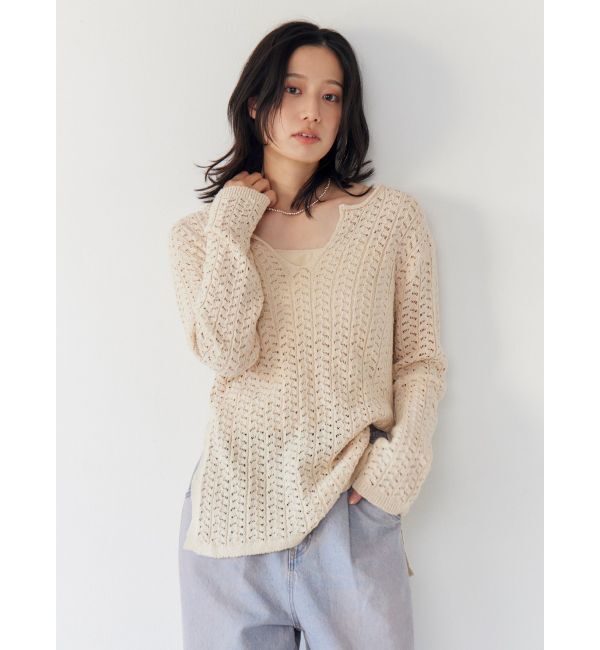 Ungrid「透かし編みルーズニット」|ニット・セーター|