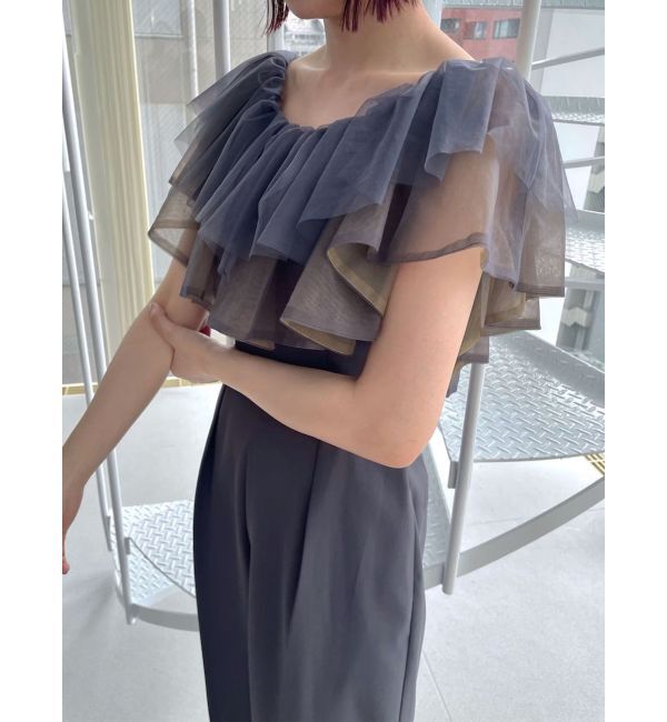 LAGUNAMOON「LADYチュールカラーベアパンツドレス」|ドレス|