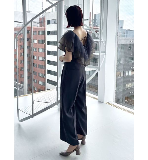 LAGUNAMOON「LADYチュールカラーベアパンツドレス」|ドレス|