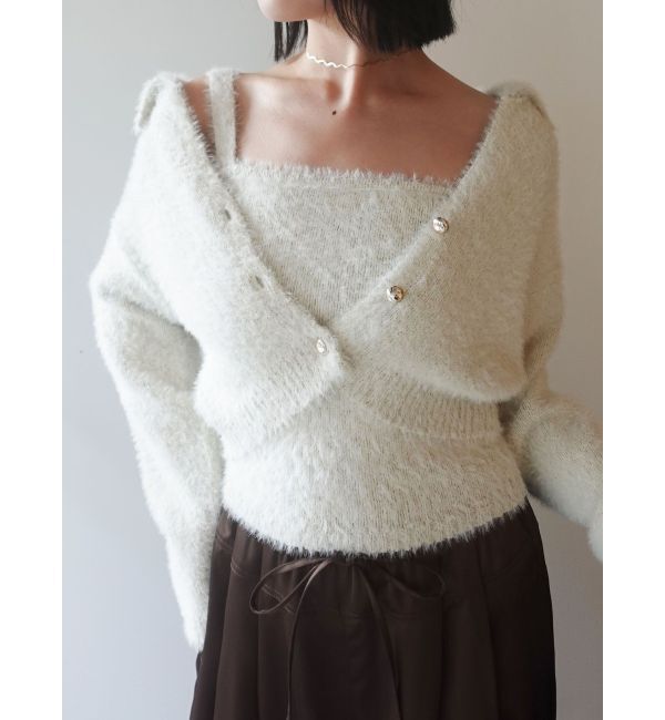 LAGUNAMOON「ヘアリーラメアンサンブル」|カーディガン|