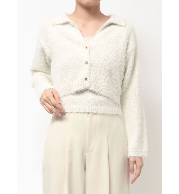 LAGUNAMOON「ヘアリーラメアンサンブル」|カーディガン|