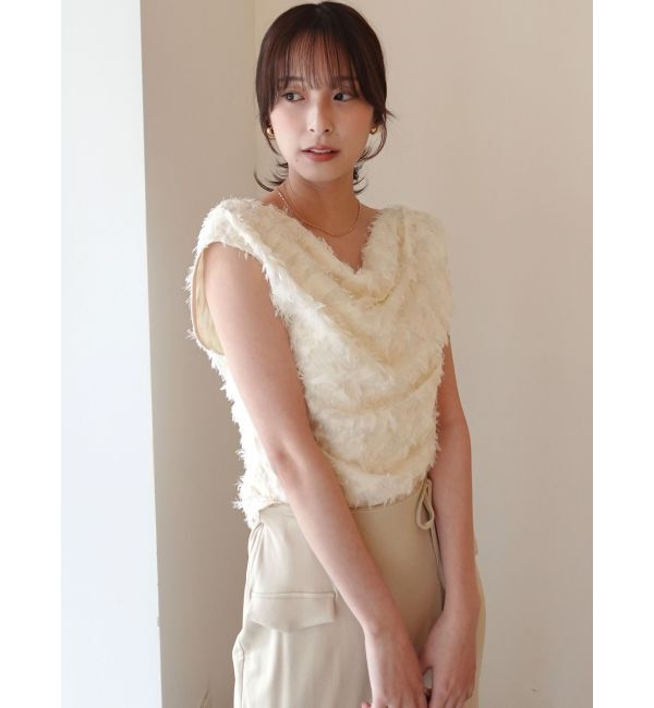 LAGUNAMOON「カットジャガードドレープブラウス」|シャツ・ブラウス|