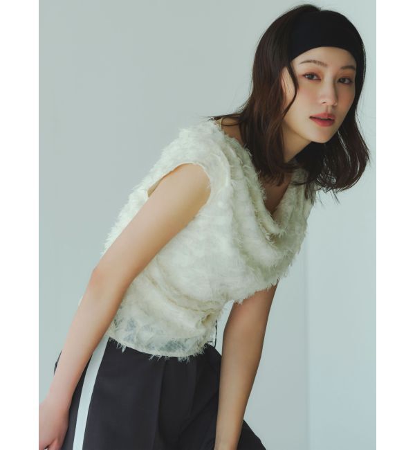 LAGUNAMOON「カットジャガードドレープブラウス」|シャツ・ブラウス|