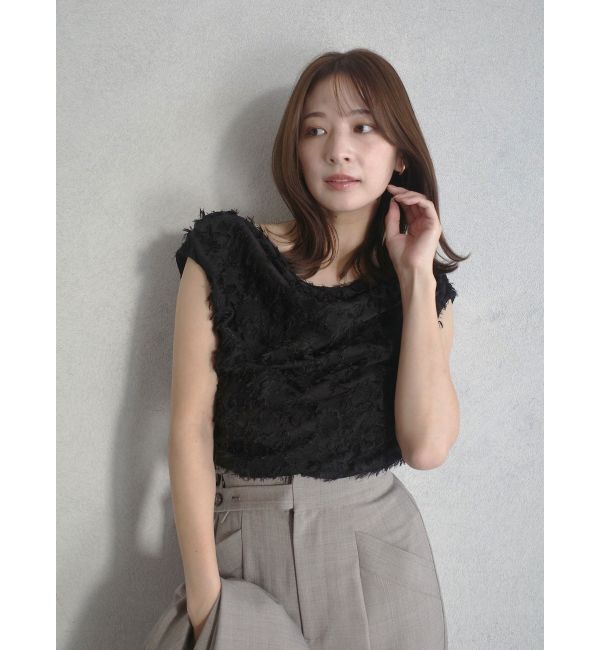 LAGUNAMOON「カットジャガードドレープブラウス」|シャツ・ブラウス|