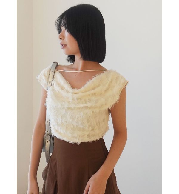 LAGUNAMOON「カットジャガードドレープブラウス」|シャツ・ブラウス|