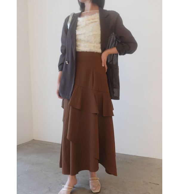 LAGUNAMOON「カットジャガードドレープブラウス」|シャツ・ブラウス|