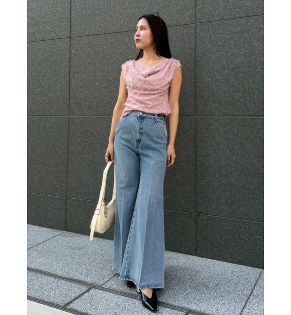 LAGUNAMOON「カットジャガードドレープブラウス」|シャツ・ブラウス|