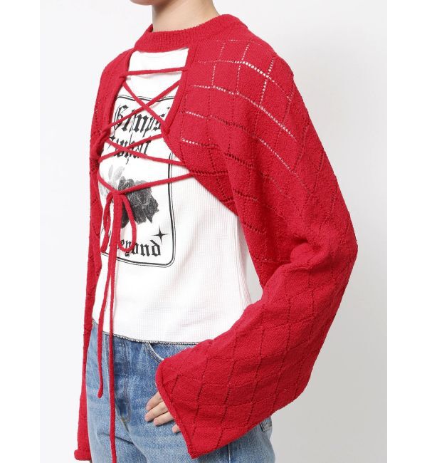 jouetie「2wayレースアップクロップドニット」|ニット・セーター|