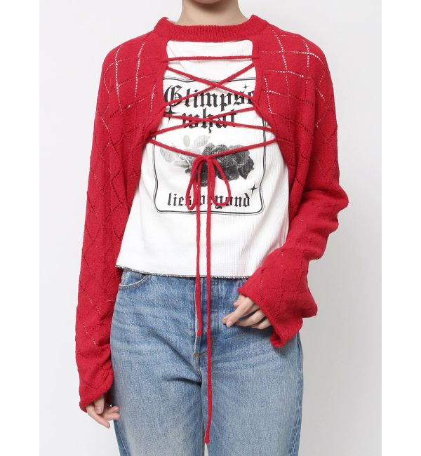 jouetie「2wayレースアップクロップドニット」|ニット・セーター|