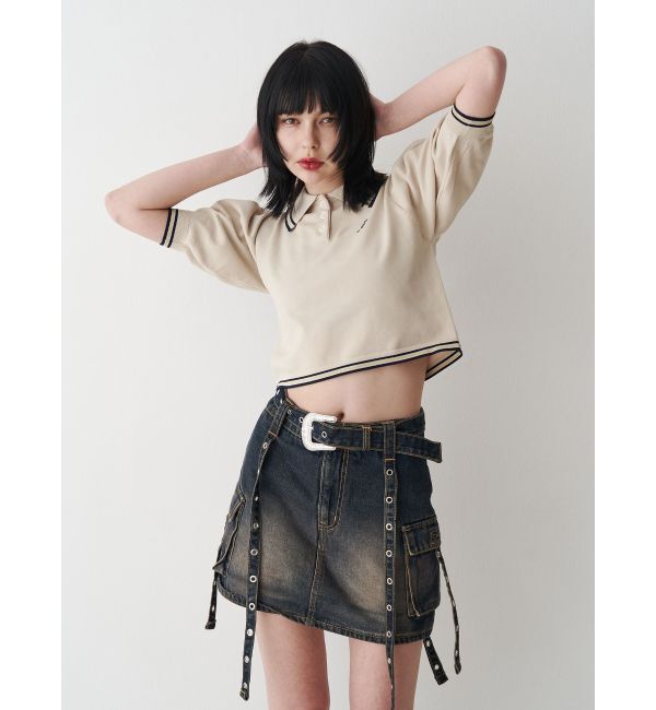 jouetie「ウエスタンバックルベルトスカパン」|デニム|