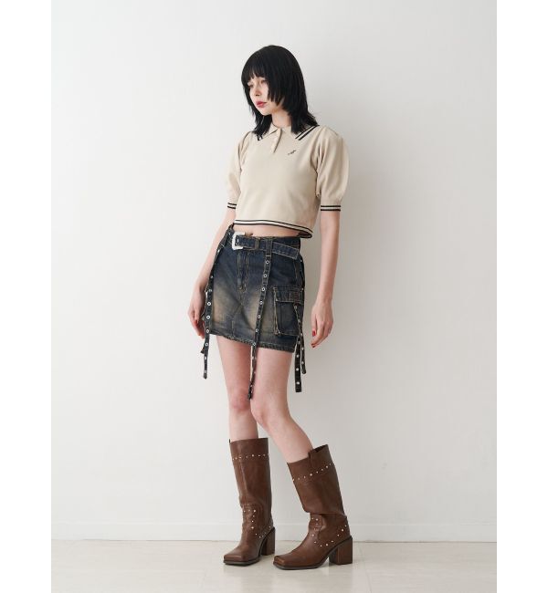 jouetie「ウエスタンバックルベルトスカパン」|デニム|