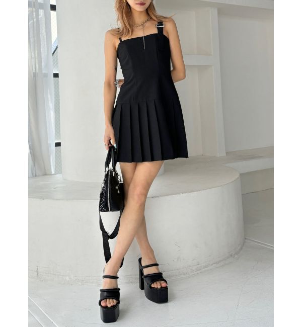 GYDA「【TINY】アシメストラッププリーツワンピース」|ワンピース|