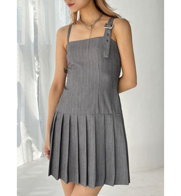 GYDA「【TINY】アシメストラッププリーツワンピース」|ワンピース|