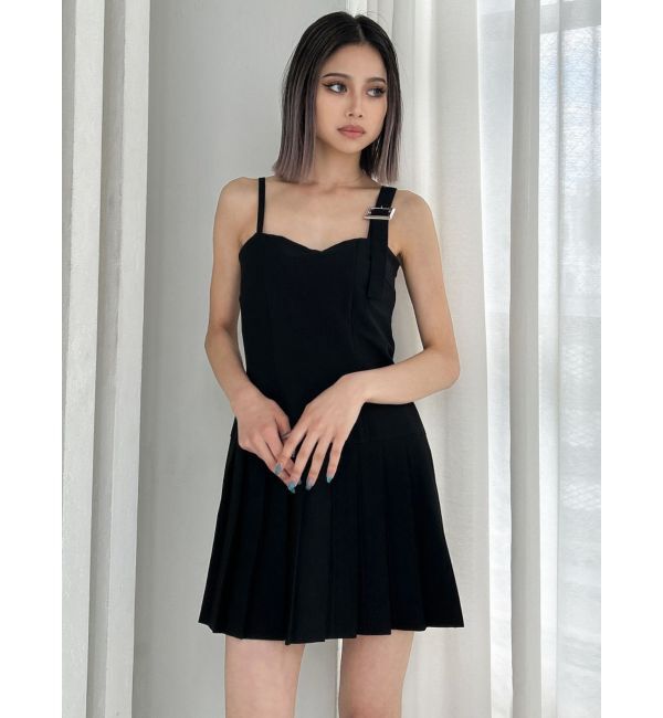 GYDA「【TINY】アシメストラッププリーツワンピース」|ワンピース|