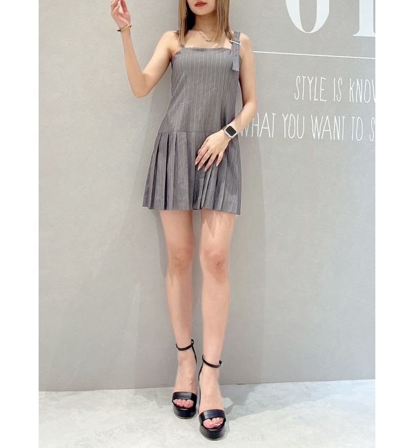GYDA「【TINY】アシメストラッププリーツワンピース」|ワンピース|