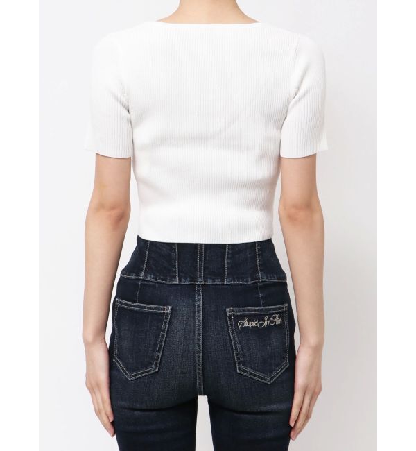 GYDA「SymmetryGYDA ハーフスリーブニットトップス」|ニット・セーター|