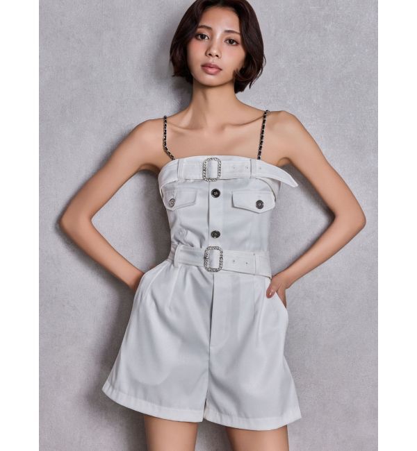 GYDA「W BELT GLITTERロンパース」|ワンピース|