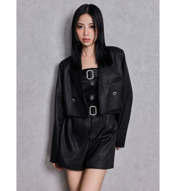 GYDA「W BELT GLITTERロンパース」|ワンピース|