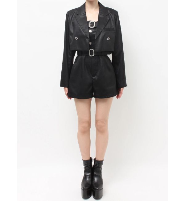 GYDA「W BELT GLITTERロンパース」|ワンピース|