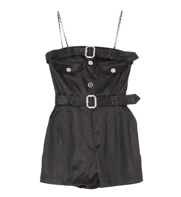 GYDA「W BELT GLITTERロンパース」|ワンピース|
