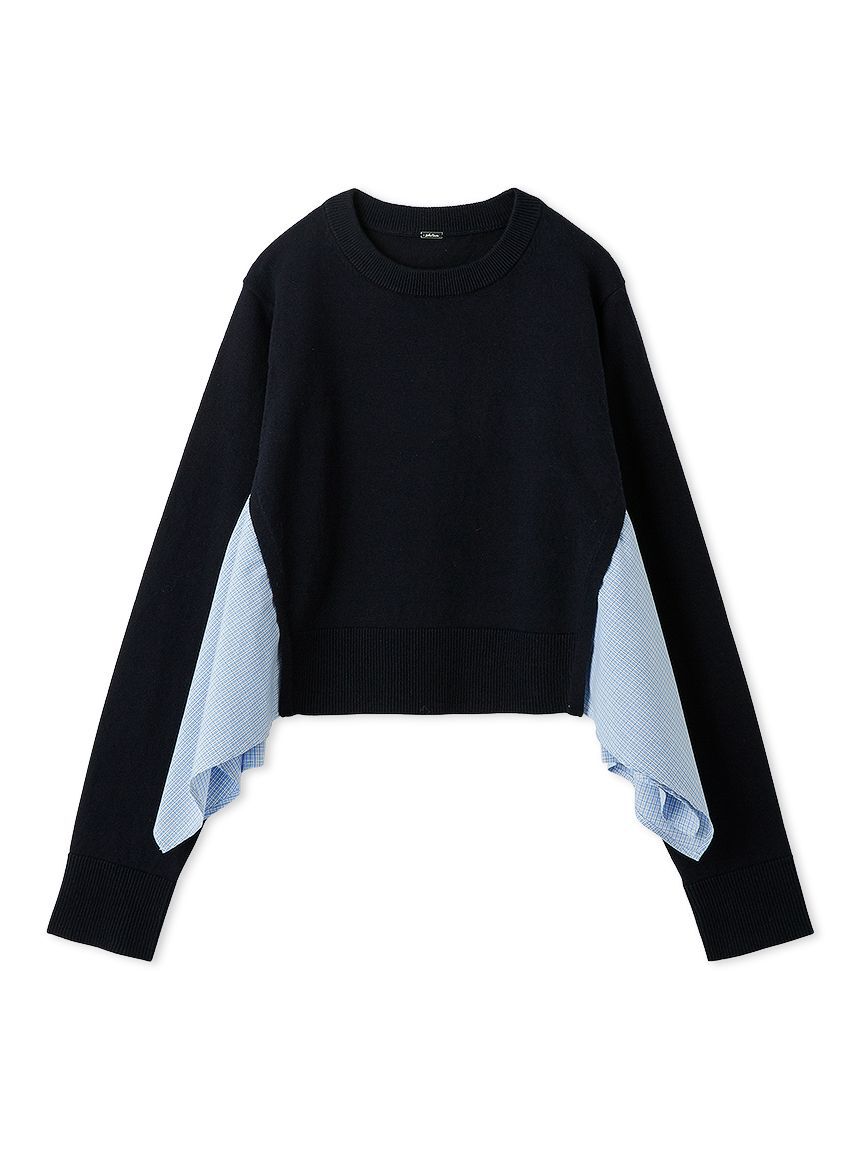 Mila Owen「カシミヤコットンストライプドッキングニット」|ニット・セーター|