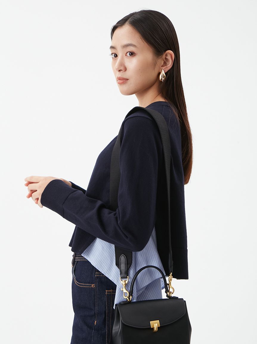 Mila Owen「カシミヤコットンストライプドッキングニット」|ニット・セーター|