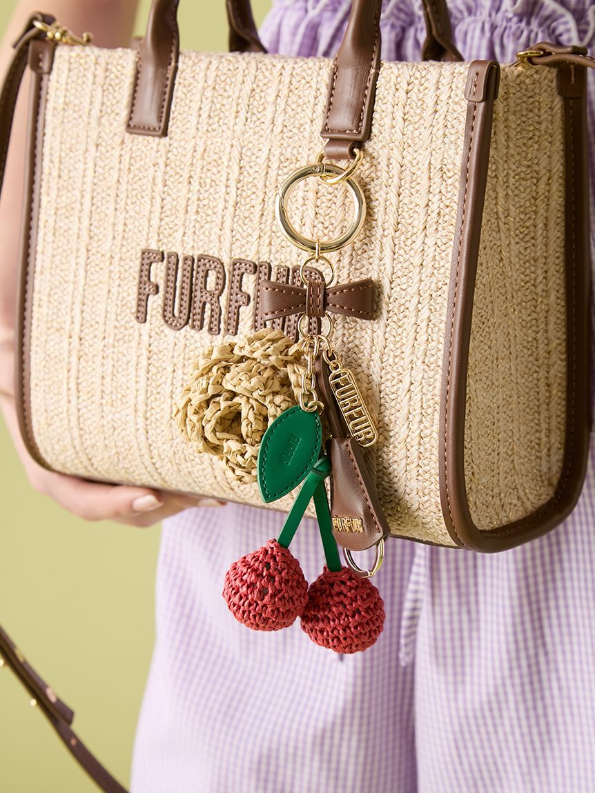FURFUR「ラフィアモチーフミックスチャーム」|キーケース|