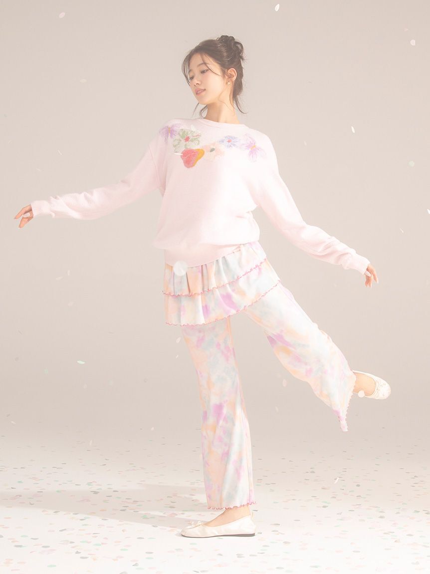 gelato pique「【kansai yamamoto】【レディース】リブフリルロングパンツ」|ルームウェア|