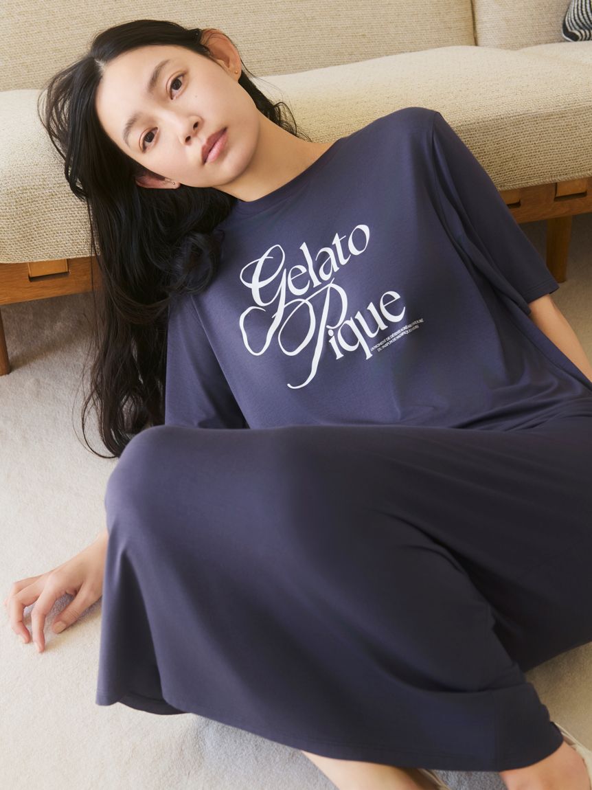 gelato pique「【母の日】【IFMC.】【接触冷感】レーヨンロゴワンピース」|ルームウェア|