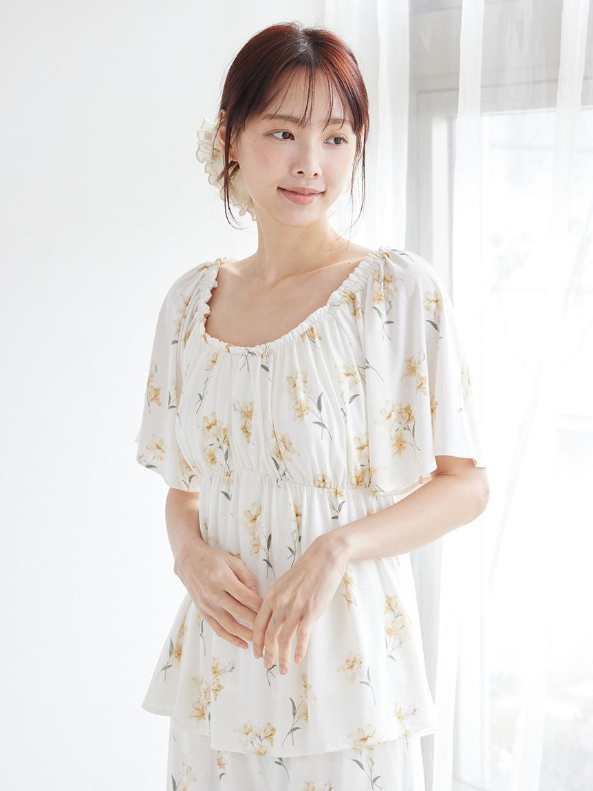 gelato pique「【母の日】フラワー柄カップインプルオーバー」|ルームウェア|