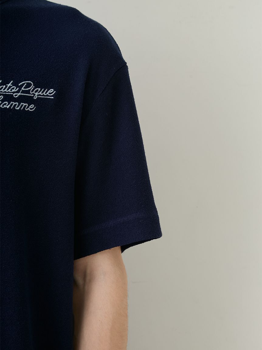 GELATO PIQUE HOMME「【ONLINE限定】【HOMME】【接触冷感】パイルワンポイントロゴ刺繍プルオーバー&ハーフパンツセット」|ルームウェア|