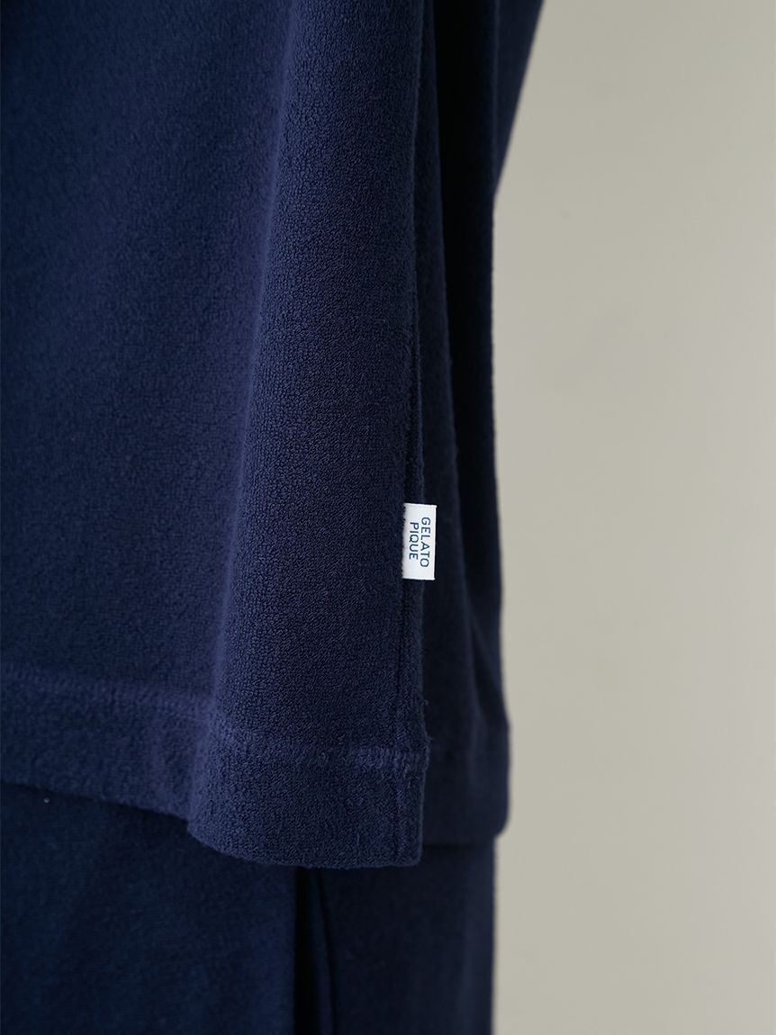 GELATO PIQUE HOMME「【ONLINE限定】【HOMME】【接触冷感】パイルワンポイントロゴ刺繍プルオーバー&ハーフパンツセット」|ルームウェア|