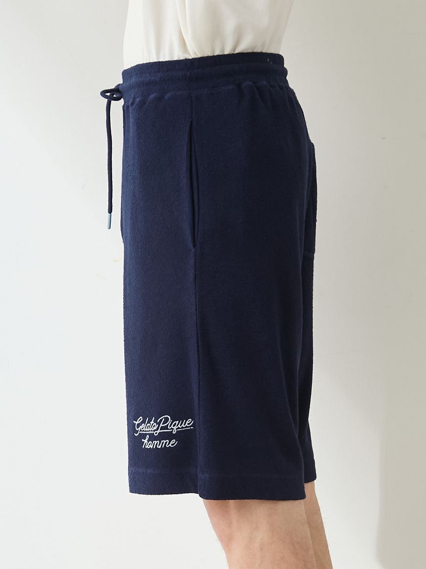 GELATO PIQUE HOMME「【ONLINE限定】【HOMME】【接触冷感】パイルワンポイントロゴ刺繍プルオーバー&ハーフパンツセット」|ルームウェア|