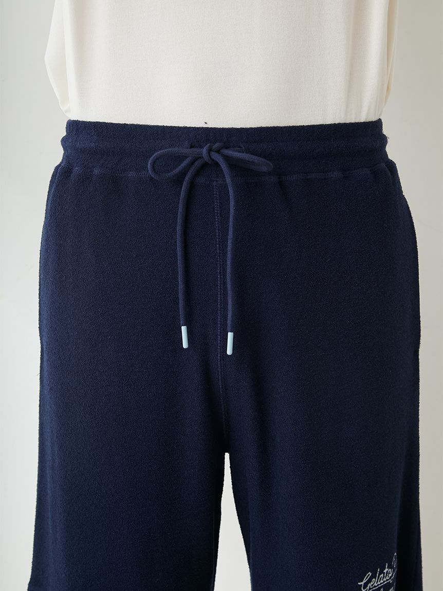 GELATO PIQUE HOMME「【ONLINE限定】【HOMME】【接触冷感】パイルワンポイントロゴ刺繍プルオーバー&ハーフパンツセット」|ルームウェア|