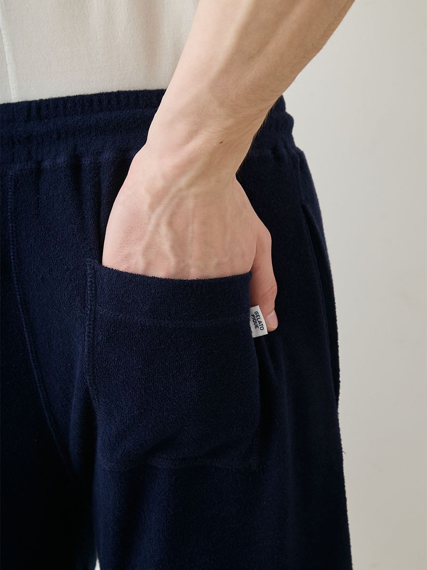 GELATO PIQUE HOMME「【ONLINE限定】【HOMME】【接触冷感】パイルワンポイントロゴ刺繍プルオーバー&ハーフパンツセット」|ルームウェア|